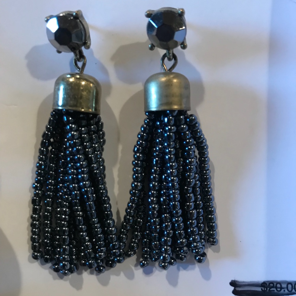 bauble bar graphite beaded  tassel earrings 2 $15